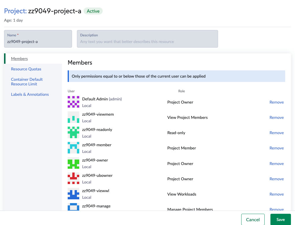 Fix, Manage Project Members: members editable